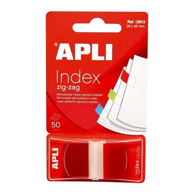 Index Apli, autoadeziv zig-zag, 24 x 45 mm, rosu