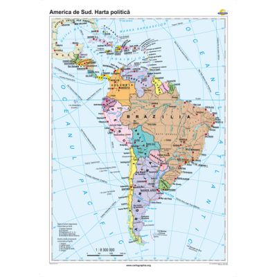 America de Sud. Harta politica 120x160 cm CR-3116A