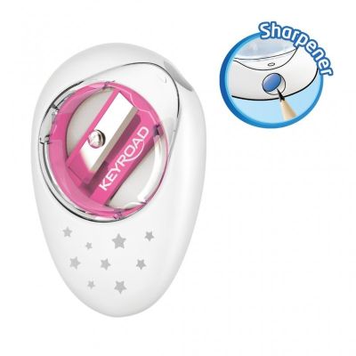 Ascutitoare simpla Keyroad Cappy KR971385, 1 orificiu, plastic, cu radiera, diverse culori