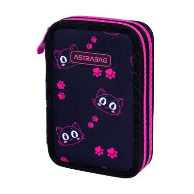 Penar Astra AC2, 2 compartimente, negru cu roz