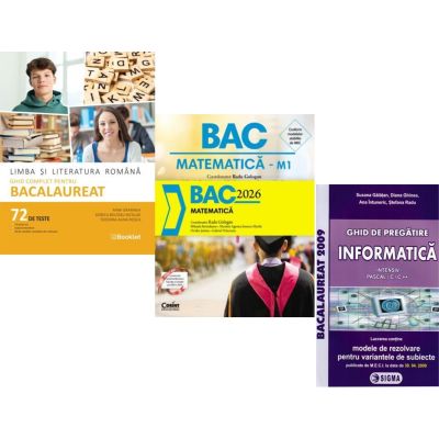 Pachet Bacalaureat 2026. Limba si literatura romana 72 teste complete, Matematica si Informatica. Ghid de pregatire clasele 11-12 intensiv Pascal C/C++ - Mimi Gramnea, Radu Gologan, Susana Galatean