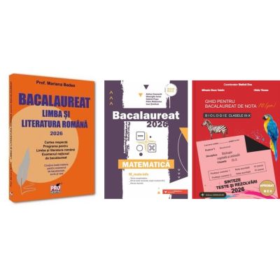 Pachet Bacalaureat 2026. Limba si literatura romana, Matematica M_Mate-Info si Biologie clasele 9-10 - Mariana Badea, Gheorghe Iurea, Stelica Ene