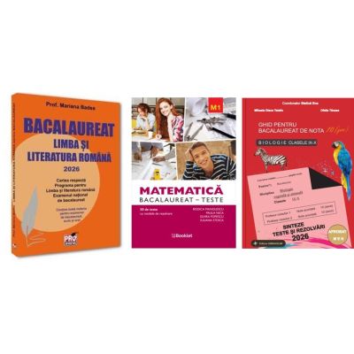 Pachet Bacalaureat 2026. Limba si literatura romana, Matematica M1 Teste si Biologie clasele 9-10 - Mariana Badea, Rodica Manolescu, Stelica Ene