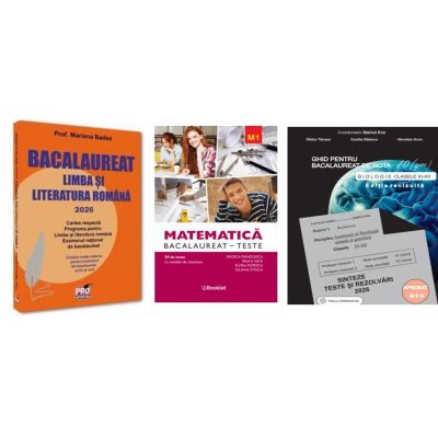 Pachet Bacalaureat 2026. Limba si literatura romana, Matematica M1 Teste si Biologie clasele 11-12 - Mariana Badea, Rodica Manolescu, Stelica Ene