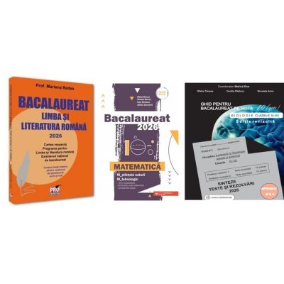 Pachet Bacalaureat 2026. Limba si literatura romana, Matematica M-stiintele-naturii si M-tehnologic si Biologie clasele 11-12 - Mariana Badea, Mihai Monea, Stelica Ene
