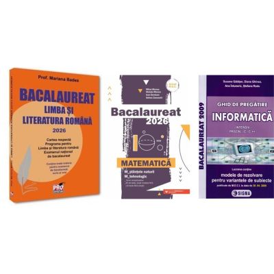 Pachet Bacalaureat 2026. Limba si literatura romana, Matematica M-stiintele-naturii si M-tehnologic si Informatica. Ghid de pregatire clasele 11-12 intensiv Pascal C/C++ - Mariana Badea, Mihai Monea, Susana Galatean