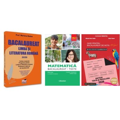 Pachet Bacalaureat 2026. Limba si literatura romana, Matematica M2 Profil Stiinte ale naturii si Biologie clasele 9-10 - Mariana Badea, Claudia Temneanu, Stelica Ene