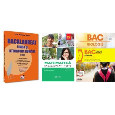 Pachet Bacalaureat 2026. Limba si literatura romana, Matematica M2 Profil Stiinte ale naturii si Biologie. Notiuni teoretice si teste pentru clasele 11-12 - Mariana Badea, Claudia Temneanu, Silvia Olteanu