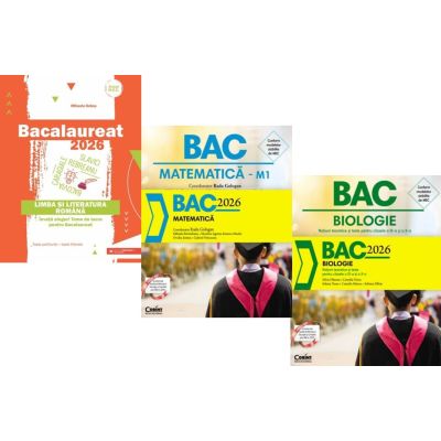 Pachet Bacalaureat 2026. Limba si literatura romana, Matematica si Biologie. Notiuni teoretice si teste pentru clasele 9-10 - Mihaela Dobos, Radu Gologan, Silvia Olteanu