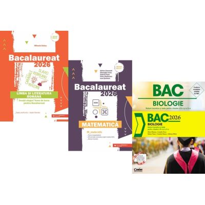 Pachet Bacalaureat 2026. Limba si literatura romana, Matematica M_Mate-Info si Biologie. Notiuni teoretice si teste pentru clasele 9-10 - Mihaela Dobos, Gheorghe Iurea, Silvia Olteanu