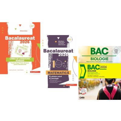 Pachet Bacalaureat 2026. Limba si literatura romana, Matematica M-stiintele-naturii si M-tehnologic si Notiuni teoretice si teste pentru clasele 9-10 - Mihaela Dobos, Mihai Monea, Silvia Olteanu