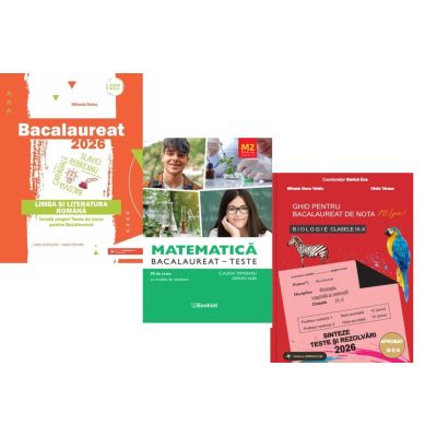 Pachet Bacalaureat 2026. Limba si literatura romana, Matematica M2 Profil Stiinte ale naturii. Teste si Biologie clasele 9-10 - Mihaela Dobos, Claudia Temneanu, Stelica Ene