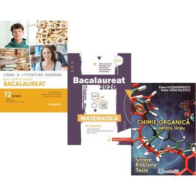 Pachet Bacalaureat 2026. Limba si literatura romana. 72 teste complete, Matematica M_Mate-Info si Chimie organica pentru liceu. Sinteze. Probleme. Teste - Mimi Gramnea, Gheorghe Iurea, Elena Alexandrescu
