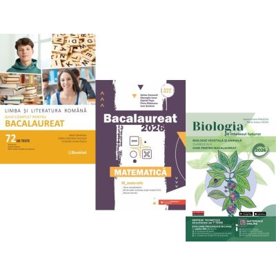 Pachet Bacalaureat 2026. Limba si literatura romana. 72 teste complete, Matematica M_Mate-Info si Biologie pe intelesul tuturor clasele 9-10 - Mimi Gramnea, Gheorghe Iurea, Maria Ioana Cazan