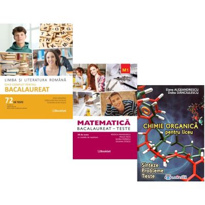 Pachet Bacalaureat 2026. Limba si literatura romana 72 teste complete, Matematica M1. Teste si Chimie organica pentru liceu. Sinteze. Probleme. Teste - Mimi Gramnea, Rodica Manolescu, Elena Alexandrescu