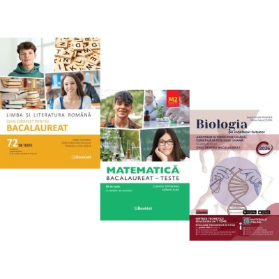 Pachet Bacalaureat 2026. Limba si literatura romana 72 teste complete, Teste Matematica M2 Profil Stiinte ale naturii si Biologie pe intelesul tuturor clasele 11-12 - Mimi Gramnea, Claudia Temneanu, Maria Ioana Cazan