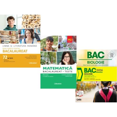 Pachet Bacalaureat 2026. Limba si literatura romana 72 teste complete, Teste Matematica M2 Profil Stiinte ale naturii si Bacalaureat 2026 Biologie. Notiuni teoretice si teste pentru clasele 9-10 - Mimi Gramnea, Claudia Temneanu, Silvia Olteanu