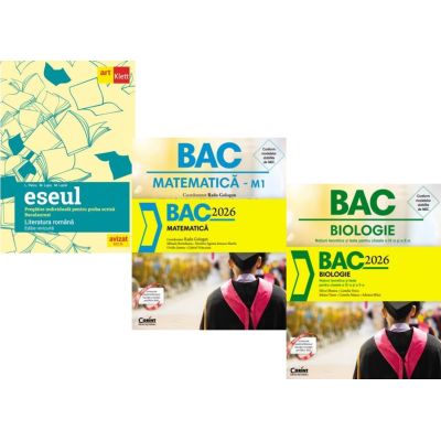 Pachet Bacalaureat 2026. Eseul. Pregatire individuala pentru proba scrisa, Matematica si Biologie. Notiuni teoretice si teste pentru clasele 9-10 - Liliana Paicu, Radu Gologan, Silvia Olteanu