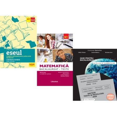 Pachet Bacalaureat 2026. Eseul. Pregatire individuala pentru proba scrisa, Matematica M1. Teste si Biologie clasele 11-12 - Liliana Paicu, Rodica Manolescu, Stelica Ene