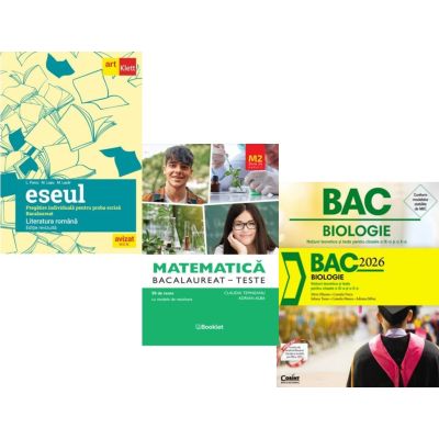 Pachet Bacalaureat 2026. Eseul. Pregatire individuala pentru proba scrisa si Matematica M2 Profil Stiinte ale naturii. Teste si Biologie. Notiuni teoretice si teste pentru clasele 9-10 - Liliana Paicu, Claudia Temneanu, Silvia Olteanu