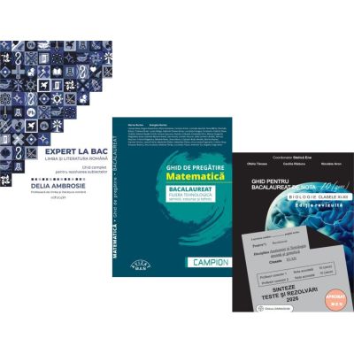 Pachet Bacalaureat 2026. Ghid complet Limba si literatura romana, Matematica. filiera tehnologica: servicii, resurse si tehnic si Biologie clasele 11-12 - Delia Ambrosie, Marius Burtea, Stelica Ene