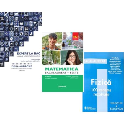 Pachet Bacalaureat 2026. Ghid complet pentru rezolvarea subiectelor Limba si literatura romana, Matematica M2 Profil Stiinte ale naturii si Fizica 100 variante rezolvate - Delia Ambrosie, Claudia Temneanu, Doru Badiu