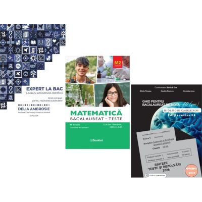 Pachet Bacalaureat 2026. Ghid complet Limba si literatura romana, Matematica M2 Profil Stiinte ale naturii si Biologie clasele 11-12 - Delia Ambrosie, Claudia Temneanu, Stelica Ene