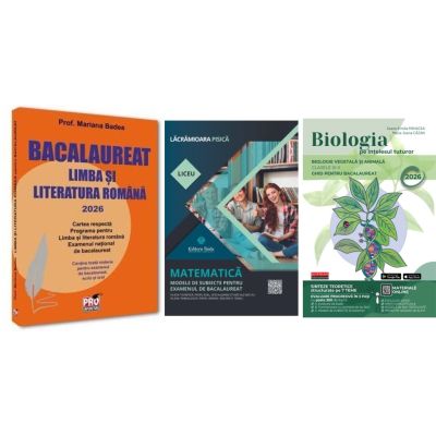 Pachet Bacalaureat 2026. Limba si literatura romana, i Matematica Filiera tehnologica, Servicii si Biologia pe intelesul tuturor Clasele 9-10 - Mariana Badea, Lacramioara Pisica, Maria Ioana Cazan