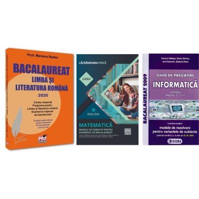 Pachet Bacalaureat 2026. Limba si literatura romana, Matematica Filiera tehnologica, Servicii si Informatica clasele 11-12, intensiv Pascal C/C++- Mariana Badea, Lacramioara Pisica, Susana Galatean