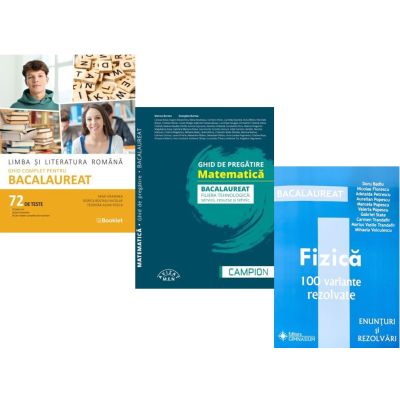 Pachet Bacalaureat 2026. Limba si literatura romana Ghid complet cu 72 teste, Matematica filiera tehnologica: servicii, resurse si tehnic si Fizica 100 variante rezolvate - Mimi Gramnea, Marius Burtea, Doru Badiu