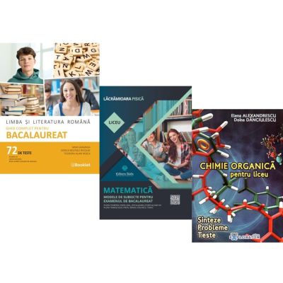Pachet Bacalaureat 2026. Limba si literatura romana. Ghid complet cu 72 teste, Matematica. Modele de subiecte pentru Filiera tehnologica, Servicii si Chimie organica. Sinteze. Probleme. Teste - Mimi Gramnea, Lacramioara Pisica, Elena Alexandrescu