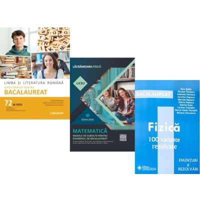 Pachet Bacalaureat 2026. Limba si literatura romana. Ghid complet cu 72 teste, Matematica. Modele de subiecte pentru Filiera tehnologica, Servicii si Fizica 100 variante rezolvate - Mimi Gramnea, Lacramioara Pisica, Doru Badiu