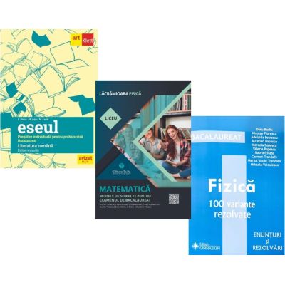 Pachet Bacalaureat 2026. Eseul. Pregatire individuala pentru proba scrisa, Matematica. Modele de subiecte pentru Filiera tehnologica, Servicii si Fizica 100 variante rezolvate - Liliana Paicu, Lacramioara Pisica, Doru Badiu