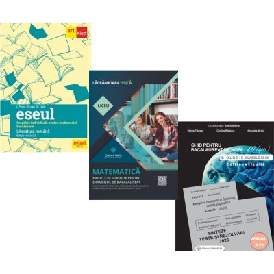 Pachet Bacalaureat 2026. Eseul. Pregatire individuala pentru proba scrisa, Matematica Filiera tehnologica, Servicii si Biologie clasele 11-12 - Liliana Paicu, Lacramioara Pisica, Stelica Ene