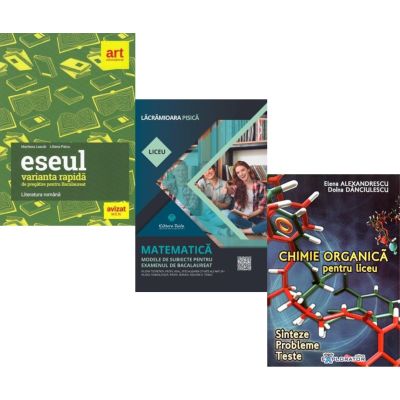 Pachet Bacalaureat 2026. Eseul. Varianta rapida de pregatire, Matematica. Modele de subiecte pentru Filiera tehnologica, Servicii si Chimie organica pentru liceu - Liliana Paicu, Lacramioara Pisica, Elena Alexandrescu