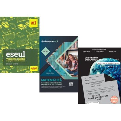Pachet Bacalaureat 2026. Eseul. Varianta rapida de pregatire, Matematica Filiera tehnologica, Servicii si Biologie clasele 11-12 - Liliana Paicu, Lacramioara Pisica, Stelica Ene
