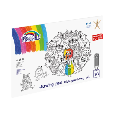 Bloc de desen A3 Fiorello, 20 file, 80g/mp, 150-1261