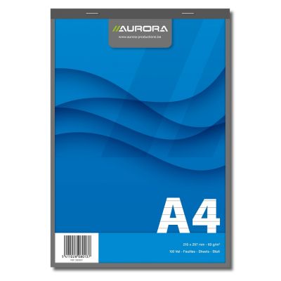 Blocnotes capsat, A4, 100 file - 60gsm, microperforatii, AURORA Office - dictando