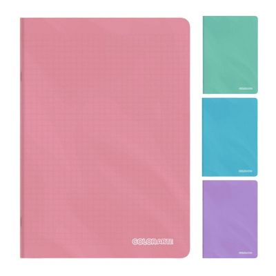Caiet scolar A5 Colorarte, 48  file, dictando, colturi rotunjite, coperta plastic, culori macarons, 70g/mp