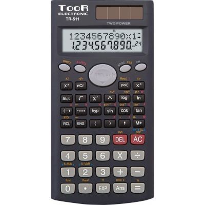 Calculator de birou Toor TR-511 120-1420, 12 digiti, alimentare baterie + solar, stiintific, negru
