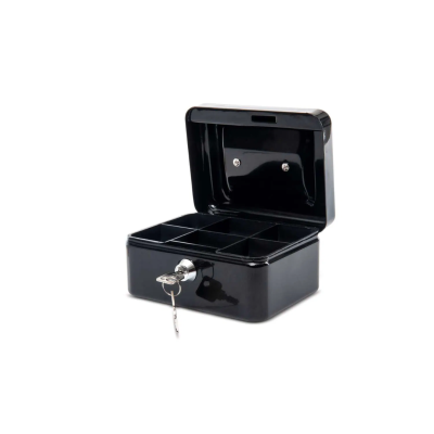 Caseta (cutie) metalica pentru bani, 152 x 125 x 80 mm, MAUL - neagra