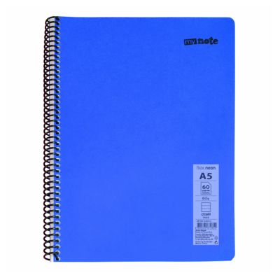 Caiet cu spira Mynote, PP A5, 60 file, matematica, Neon