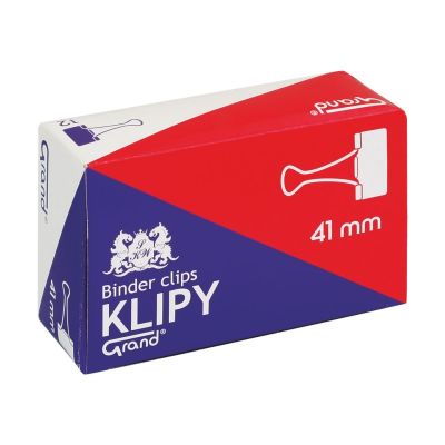 Clipsuri metalice Grand 110-1095, 41mm, negre, cutie 12 buc