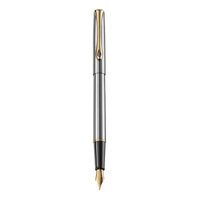 Stilou DIPLOMAT Traveller, cu penita M, din otel inoxidabil - stainless steel gold
