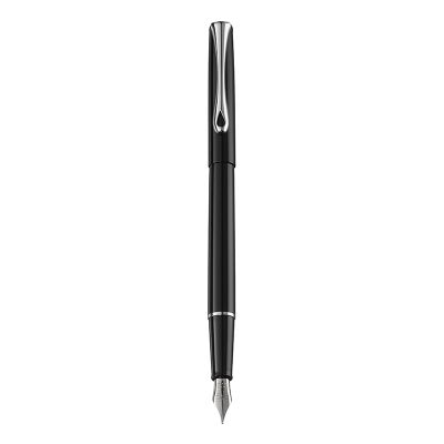 Stilou DIPLOMAT Traveller, cu penita M, din otel inoxidabil - black lacquer