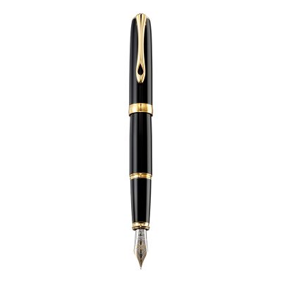 Stilou DIPLOMAT Excellence A2, cu penita M, aurita 14kt. - Black Lacquer Gold
