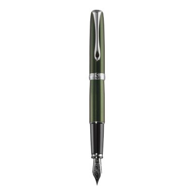 Stilou DIPLOMAT Excellence A2, cu penita M, din otel inoxidabil - Evergreen Chrome
