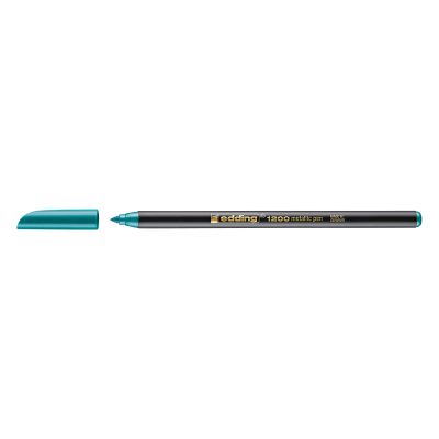 Marker, Edding 1200, tip carioca, grosime varf 1-3 mm, verde metalic