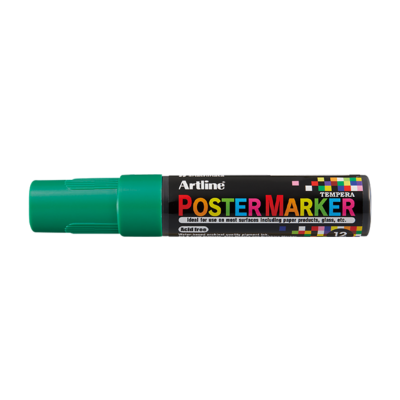 Marker pentru poster ARTLINE, corp plastic, varf tesit 12mm - verde