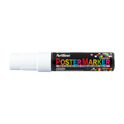 Marker pentru poster ARTLINE, corp plastic, varf tesit 12mm - alb